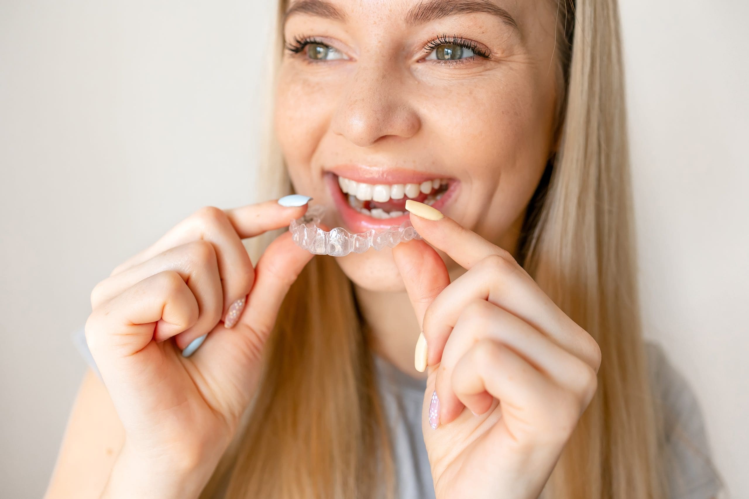 Invisalign aligners displayed at Midtown Dental: Esthetic, Restorative, & Implant Dentistry in Atlanta, GA, specializing in esthetic, restorative, and implant dentistry.